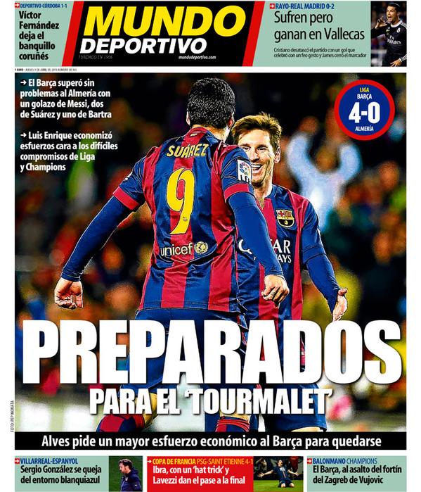 Portada Mundo Deportivo del 9 de abril de 2015