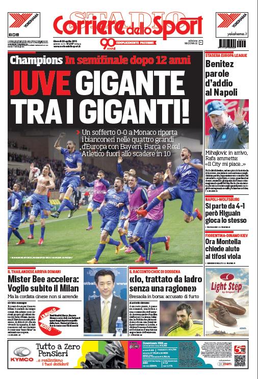 Portada de Corriere Dello Sport del 23 de abril de 2015