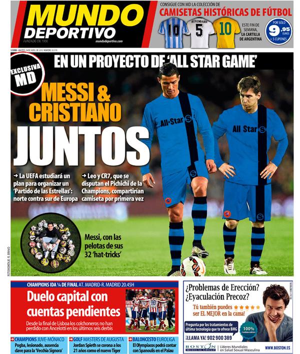 Portada de Mundo Deportivo del 14 de abril de 2015