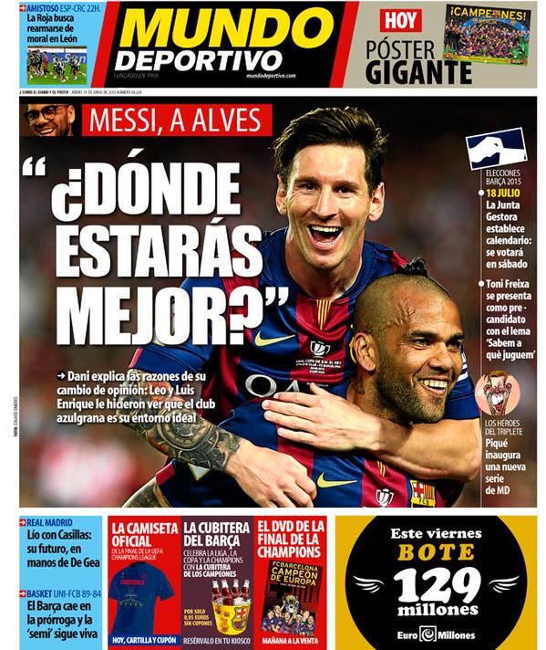 Portada de Mundo Deportivo del 11 de junio de 2015
