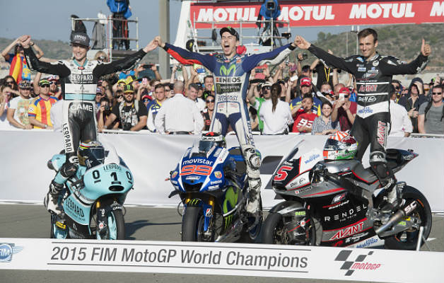 Jorge Lorenzo Johann Zarco Danny Kent 2015 MotoGP Moto2 Moto3 World Champion - Sphera Sports