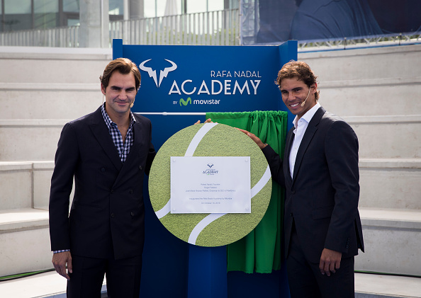 Federer y Nadal en el evento de inauguración | Getty
